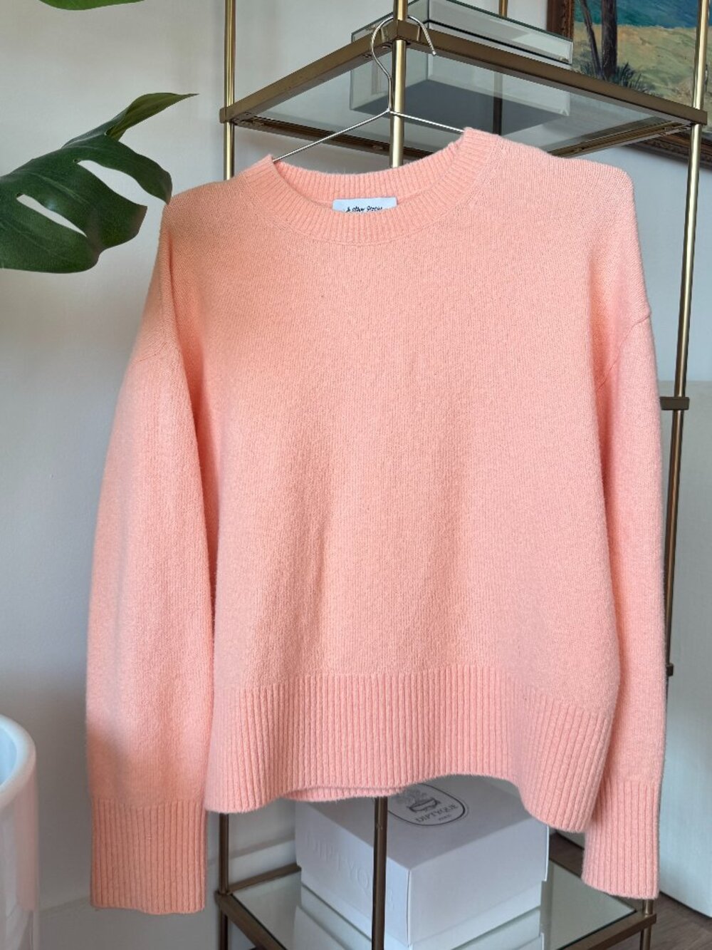 & Other Stories Peach Pastel Orange Crewneck Sweater